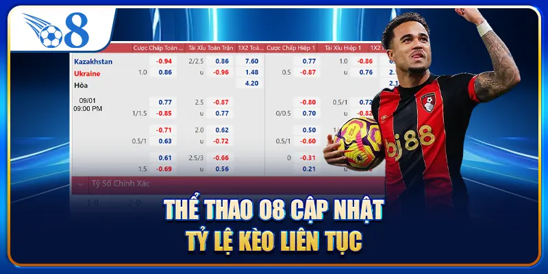 Thể thao O8 cập nhật tỷ lệ kèo liên tục